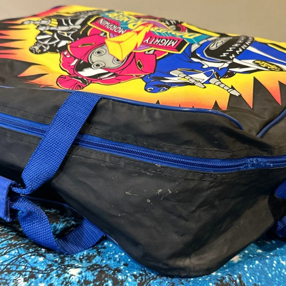 Vintage 1993 Mighty Morphin Power Rangers Duffel Bag Blue Pink Black Rangers